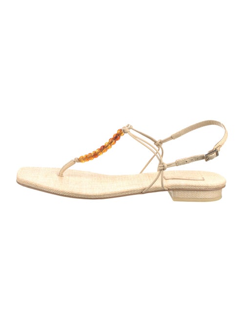 Cult Gaia Beaded Accents T-Strap Sandals