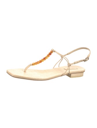 Cult Gaia Beaded Accents T-Strap Sandals
