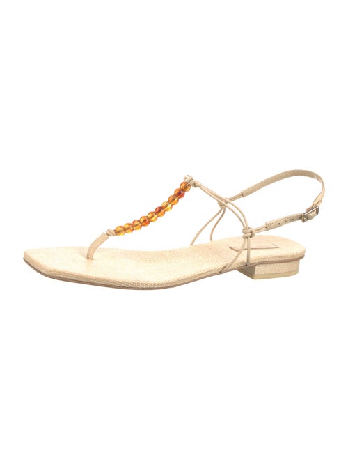 Cult Gaia Beaded Accents T-Strap Sandals