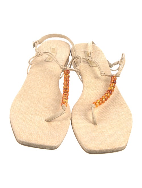 Cult Gaia Beaded Accents T-Strap Sandals