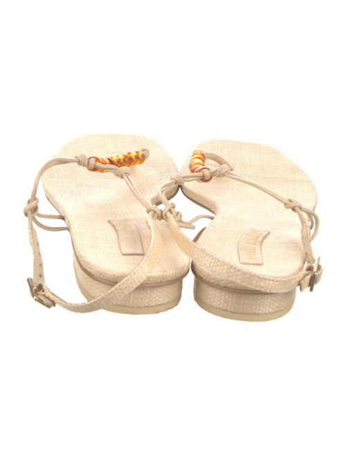 Cult Gaia Beaded Accents T-Strap Sandals