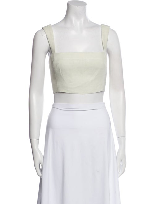 Cult Gaia Linen Square Neckline Crop Top