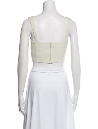Cult Gaia Linen Square Neckline Crop Top