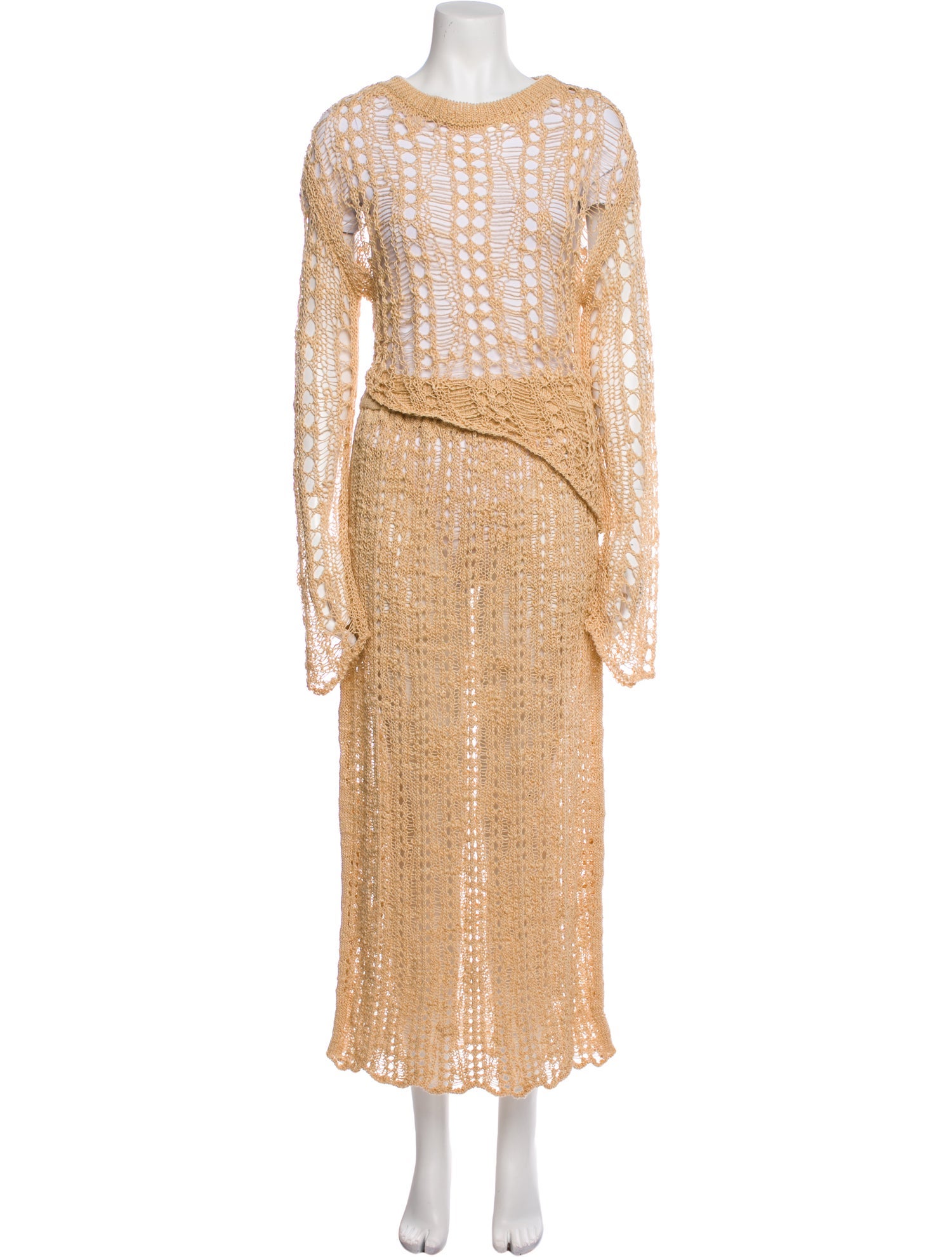 Cult Gaia Virgin Wool Crochet Trim Skirt Set