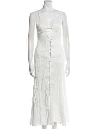 Cult Gaia V-Neck Midi Length Dress