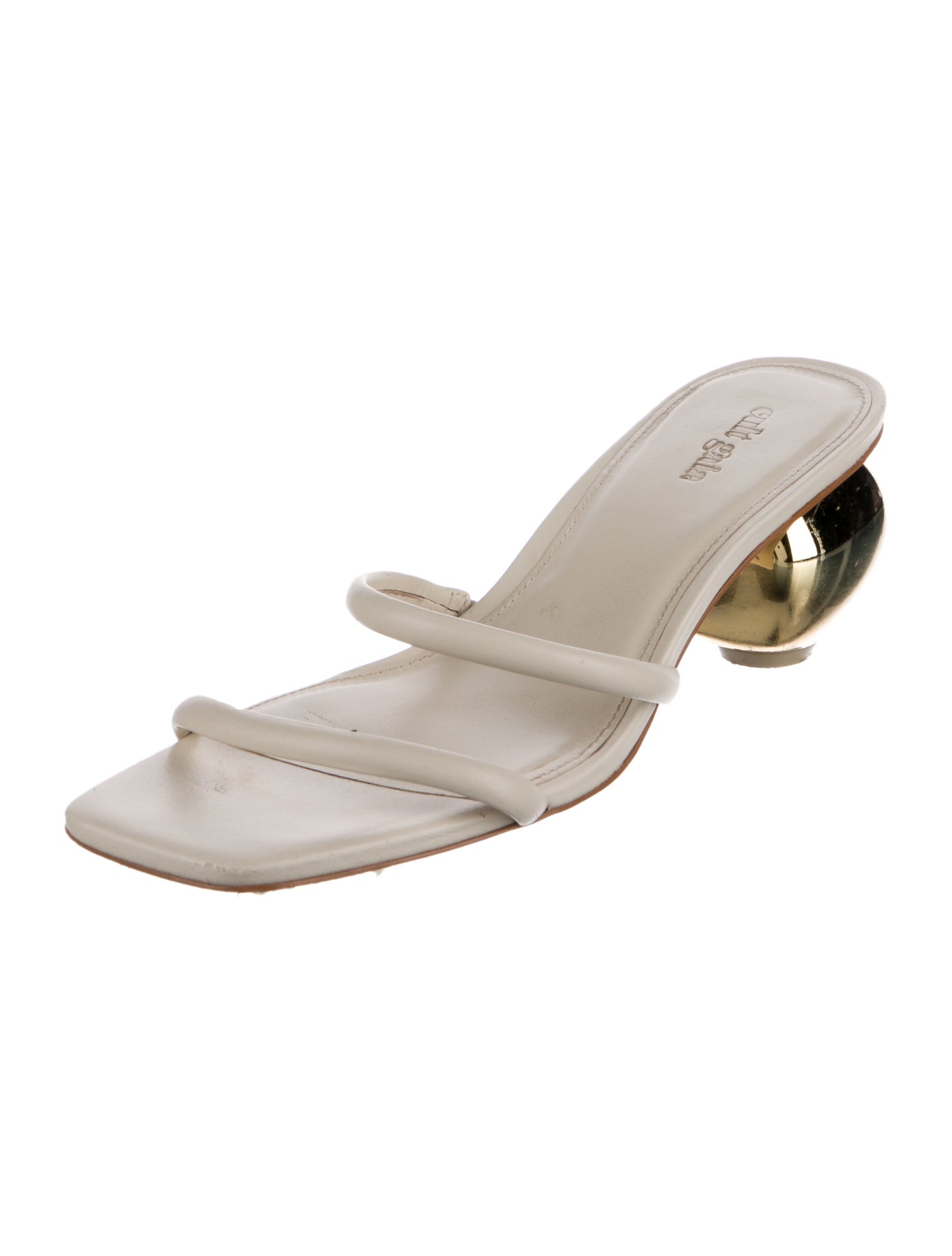 Cult Gaia Leather Colorblock Pattern Slides