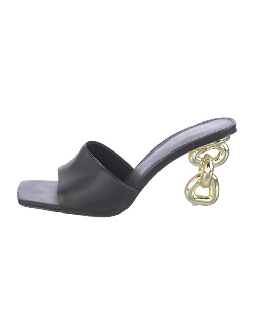 Cult Gaia Leather Chain-Link Accents Slides