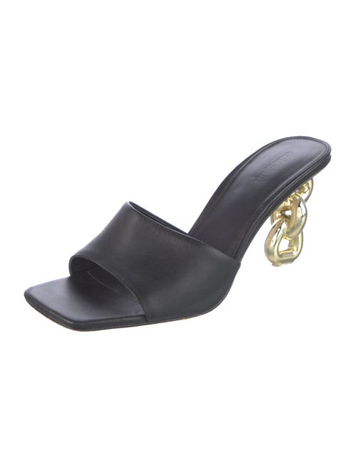 Cult Gaia Leather Chain-Link Accents Slides