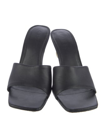 Cult Gaia Leather Chain-Link Accents Slides