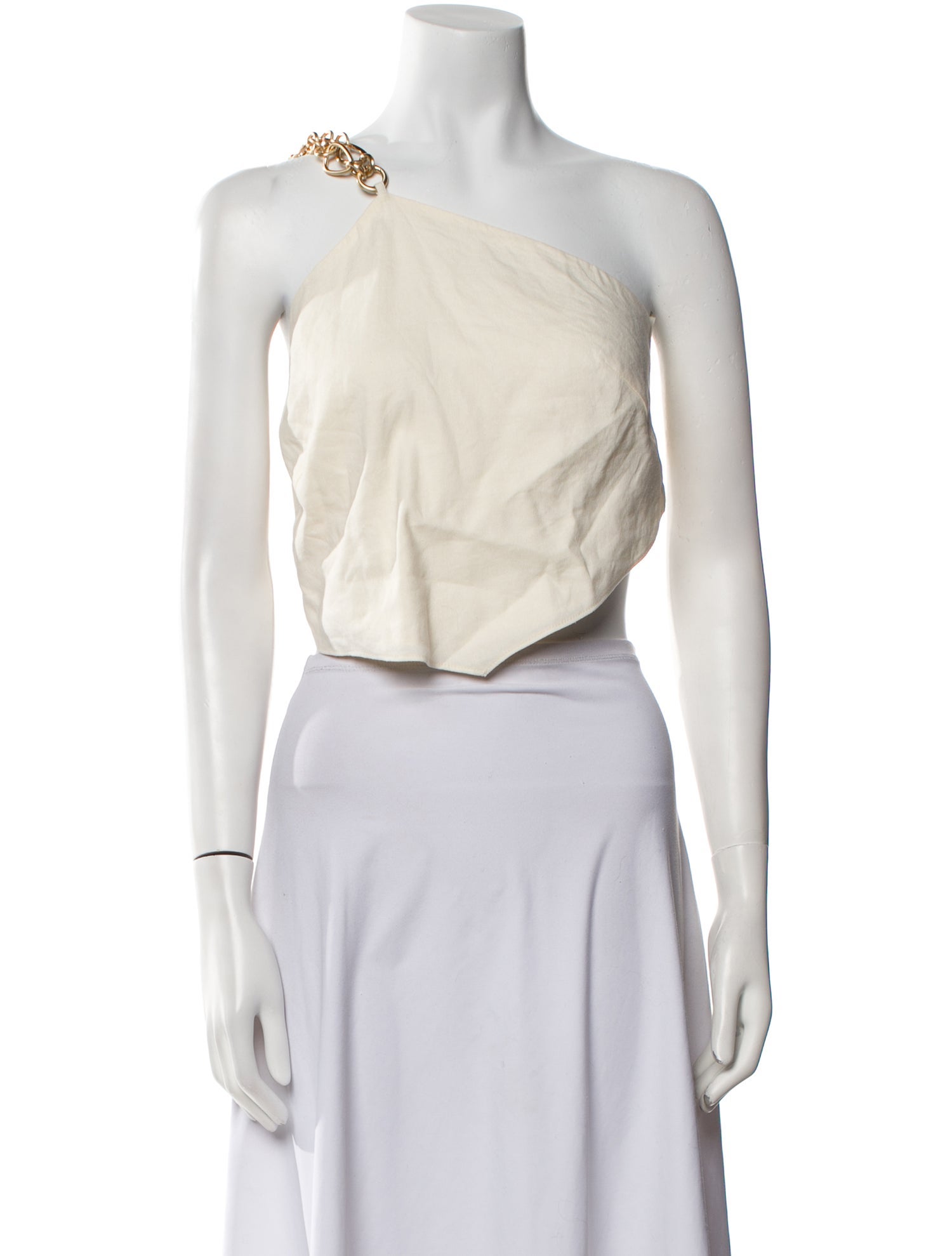 Cult Gaia Linen One-Shoulder Crop Top w/ Tags