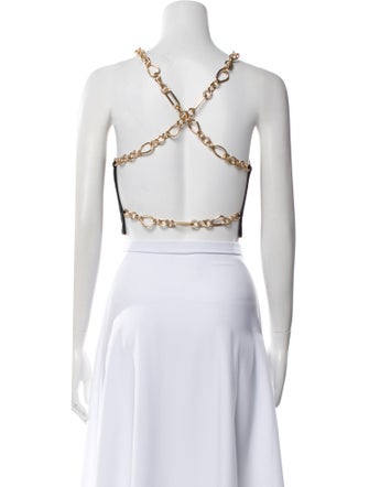 Cult Gaia Square Neckline Sleeveless Crop Top