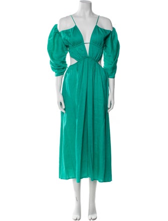 Cult Gaia V-Neck Midi Length Dress