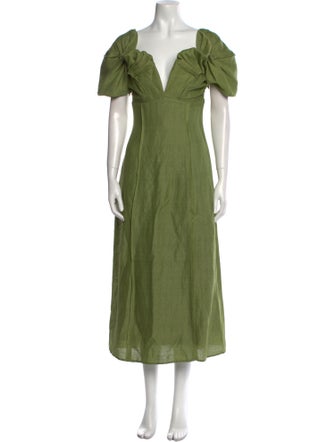 Cult Gaia Linen Midi Length Dress