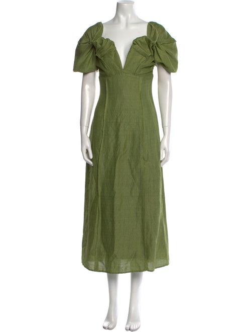 Cult Gaia Linen Midi Length Dress