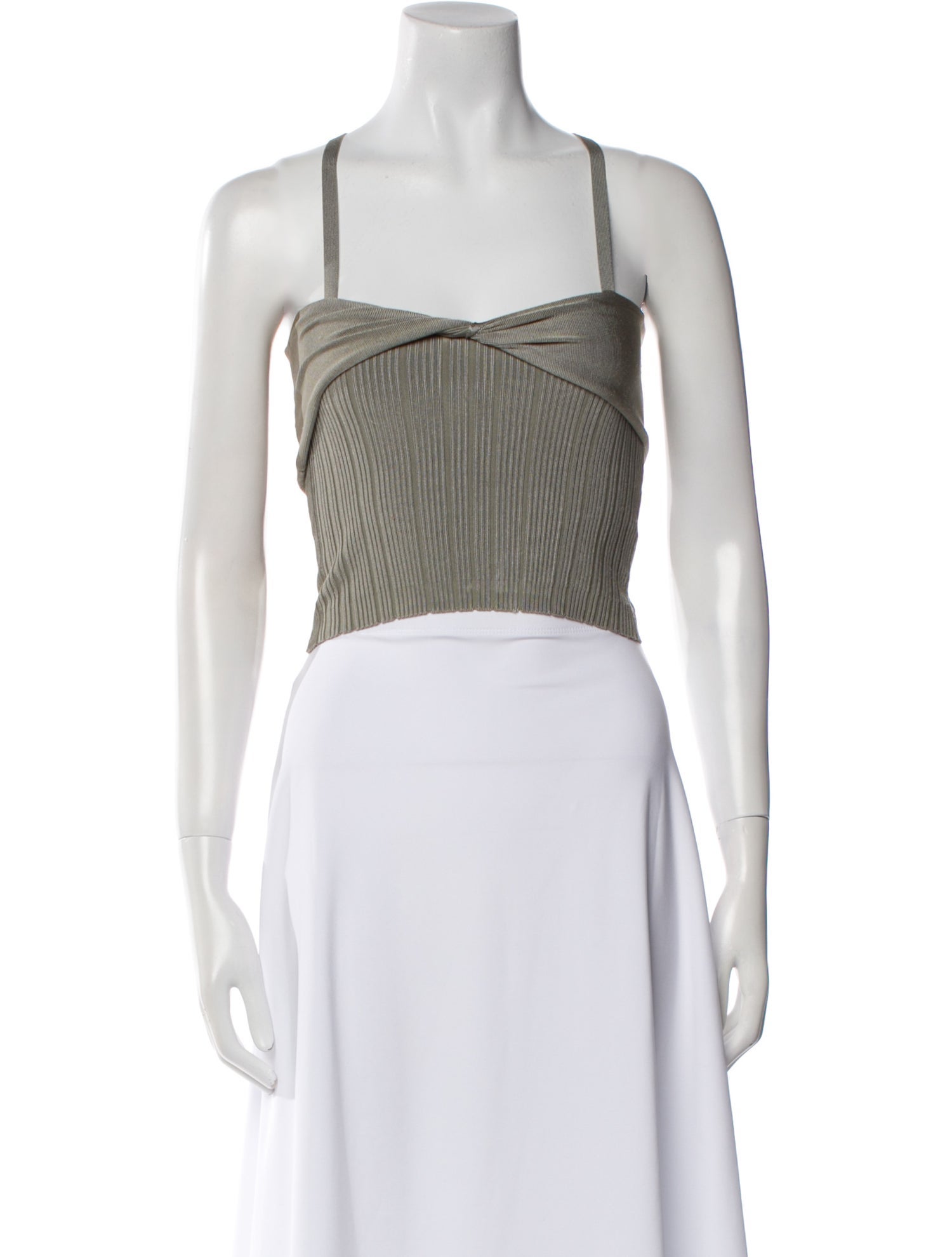Cult Gaia Square Neckline Sleeveless Crop Top