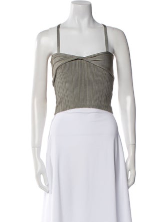 Cult Gaia Square Neckline Sleeveless Crop Top
