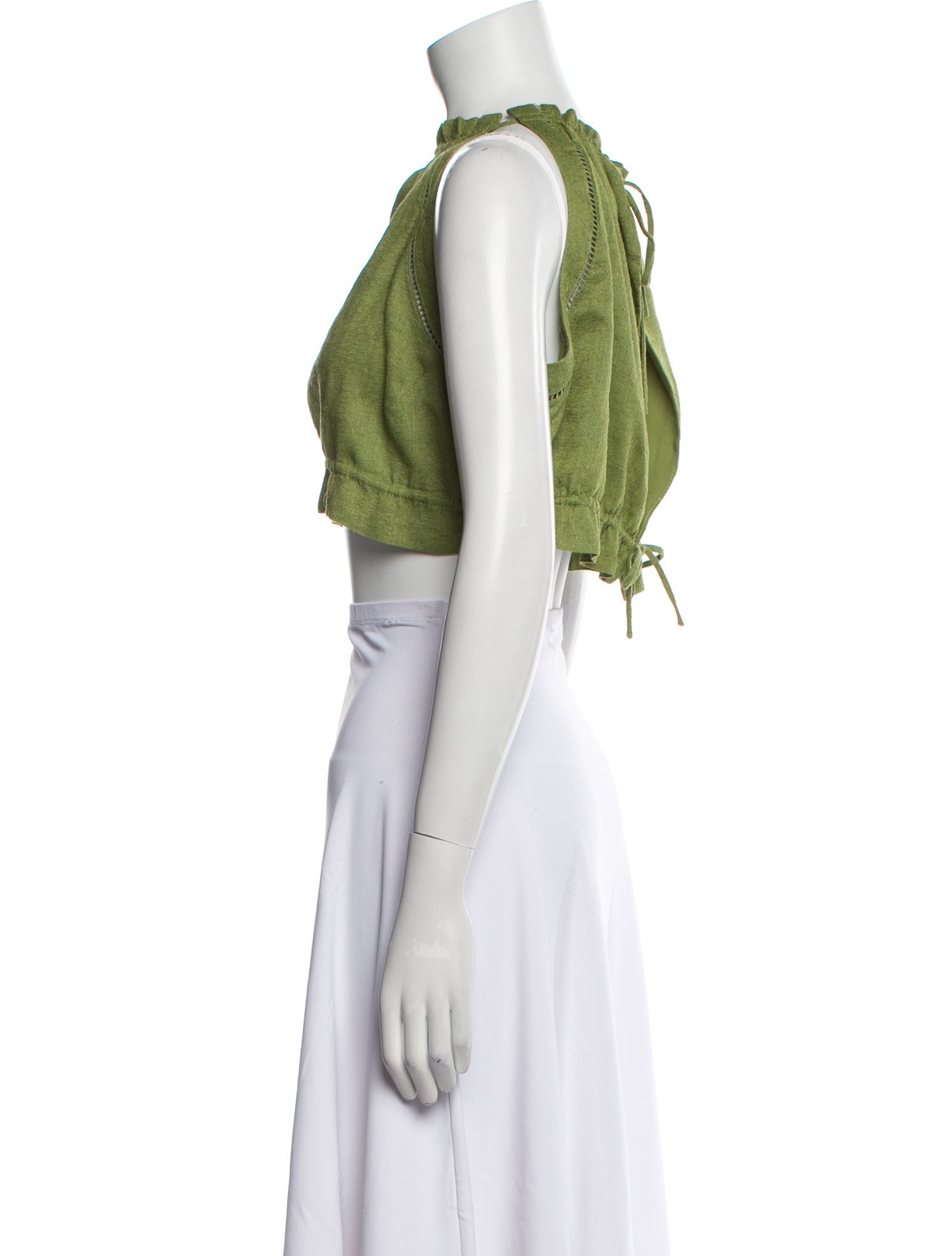 Cult Gaia Silk Halterneck Crop Top