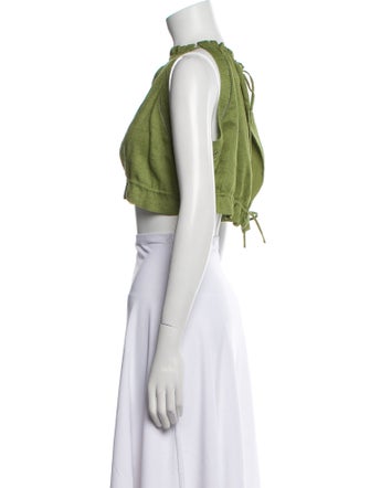 Cult Gaia Silk Halterneck Crop Top