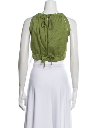 Cult Gaia Silk Halterneck Crop Top