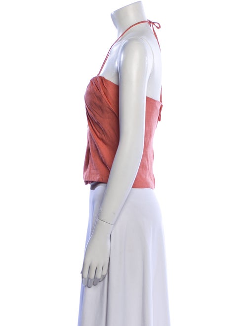 Cult Gaia Linen Halterneck Crop Top