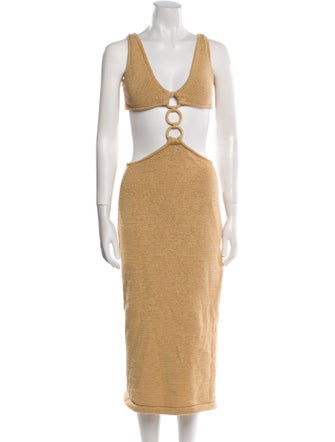 Cult Gaia V-Neck Long Dress