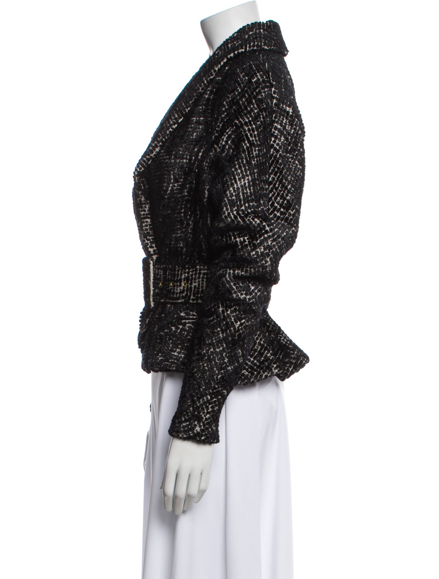 Cult Gaia Wool Tweed Pattern Evening Jacket