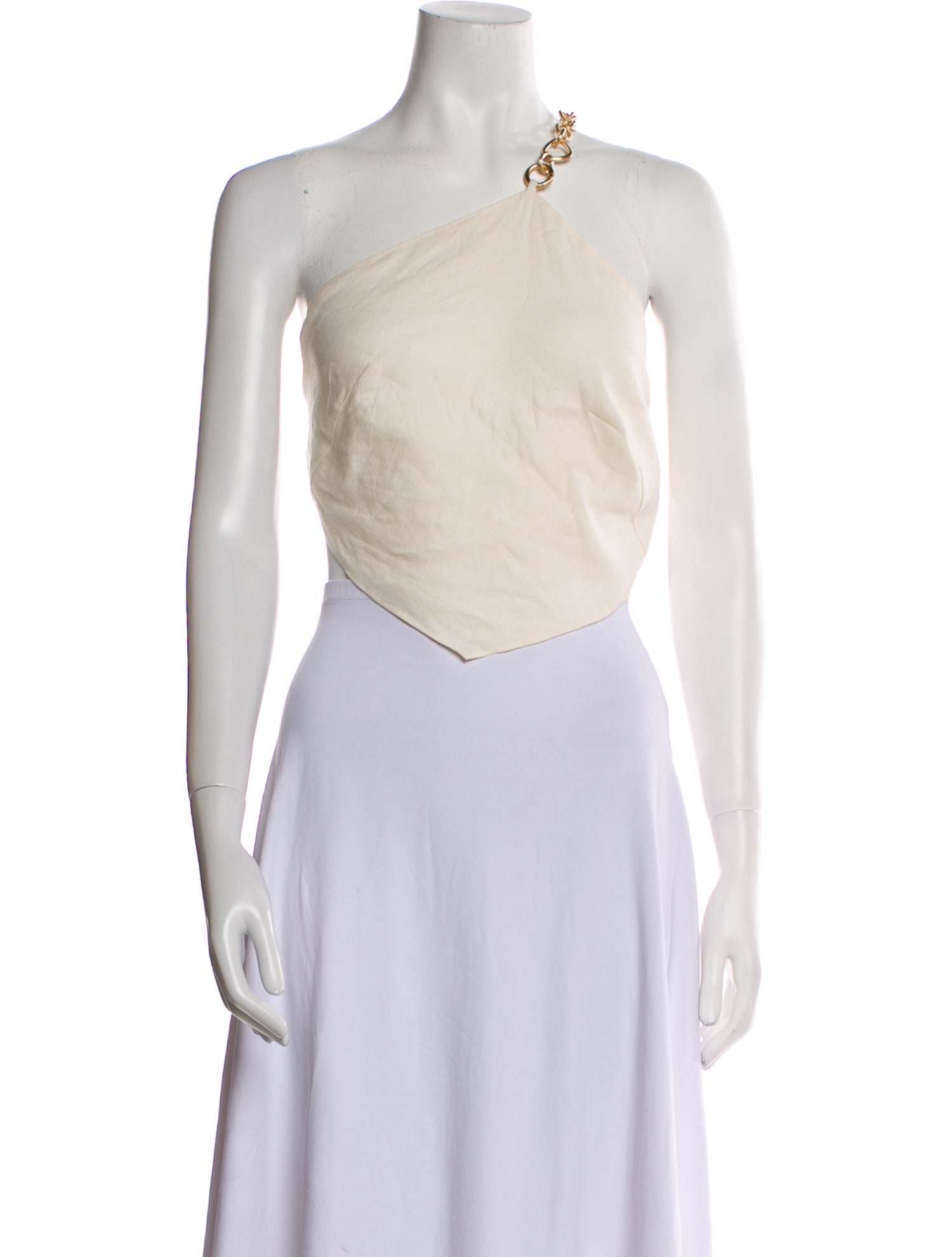 Cult Gaia One-Shoulder Sleeveless Crop Top