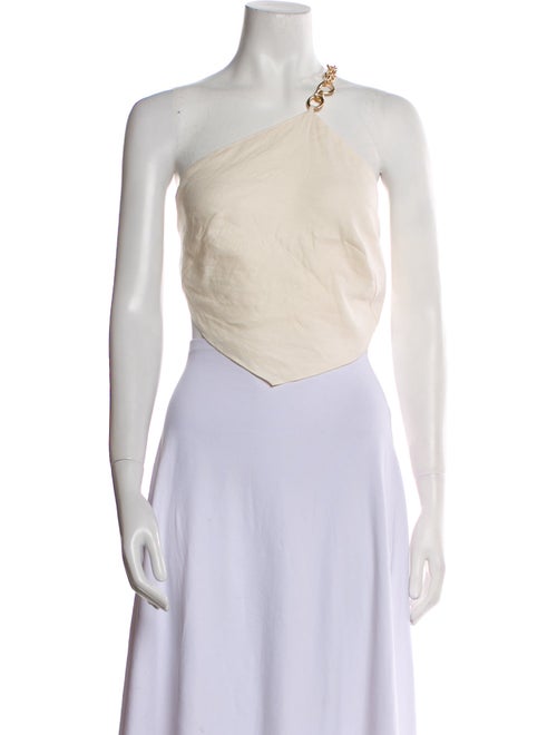 Cult Gaia One-Shoulder Sleeveless Crop Top