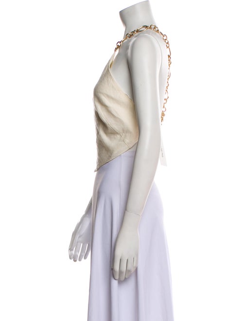 Cult Gaia One-Shoulder Sleeveless Crop Top