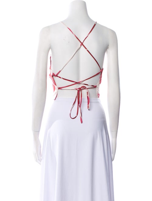 Cult Gaia Printed Square Neckline Crop Top