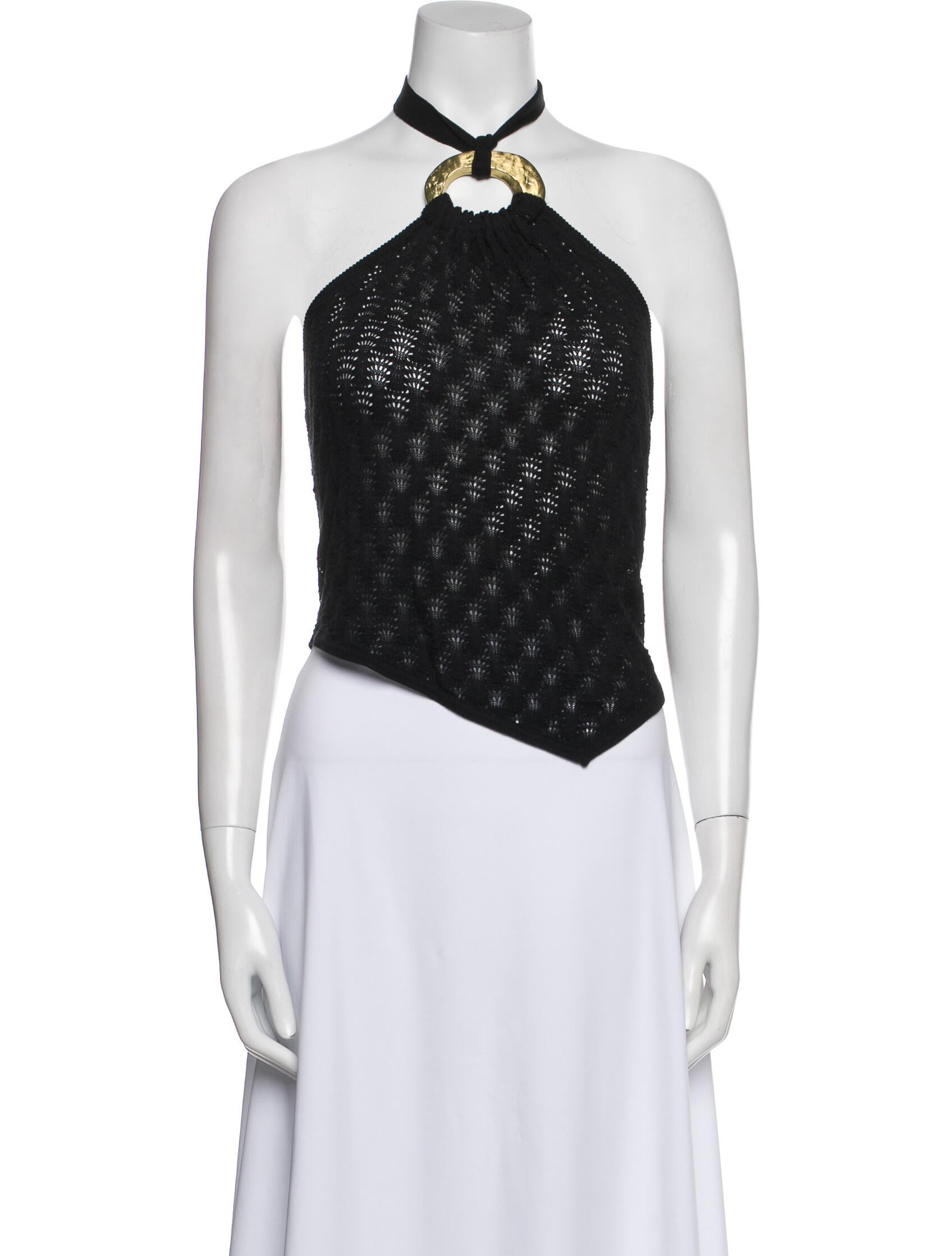 Cult Gaia Halterneck Sleeveless Crop Top