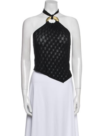 Cult Gaia Halterneck Sleeveless Crop Top