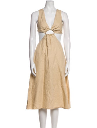 Cult Gaia V-Neck Midi Length Dress