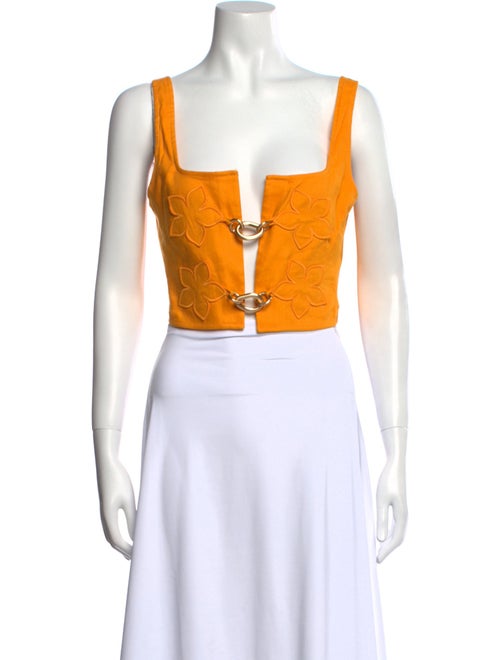 Cult Gaia Square Neckline Sleeveless Crop Top