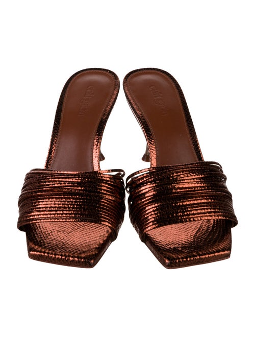 Cult Gaia Embossed Leather Slides