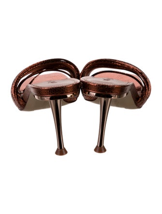 Cult Gaia Embossed Leather Slides