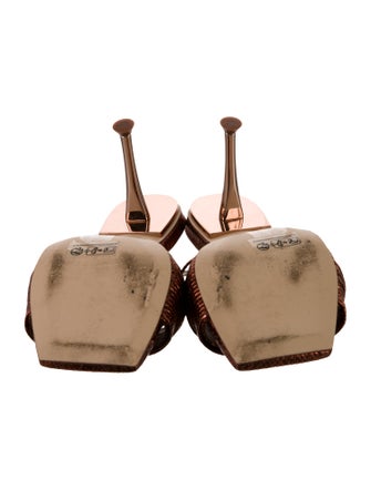 Cult Gaia Embossed Leather Slides