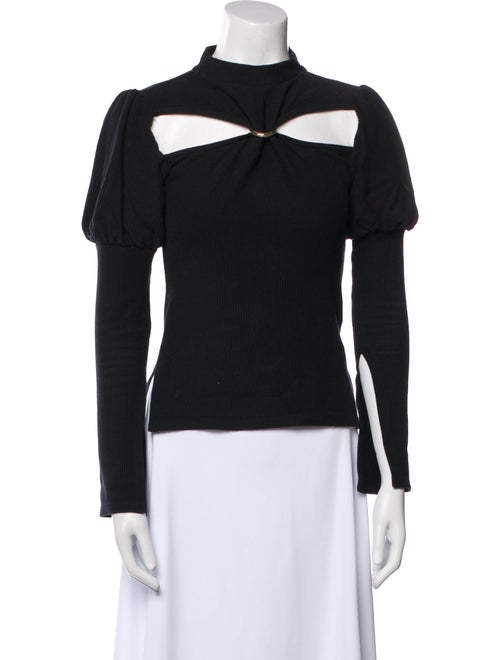 Cult Gaia Mock Neck Three-Quarter Sleeve Top