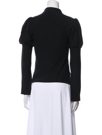 Cult Gaia Mock Neck Three-Quarter Sleeve Top