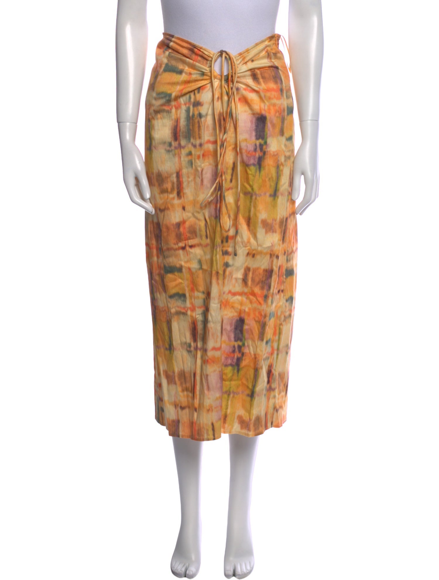 Cult Gaia Printed Midi Length Skirt