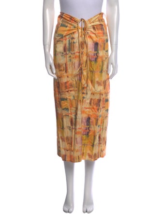 Cult Gaia Printed Midi Length Skirt