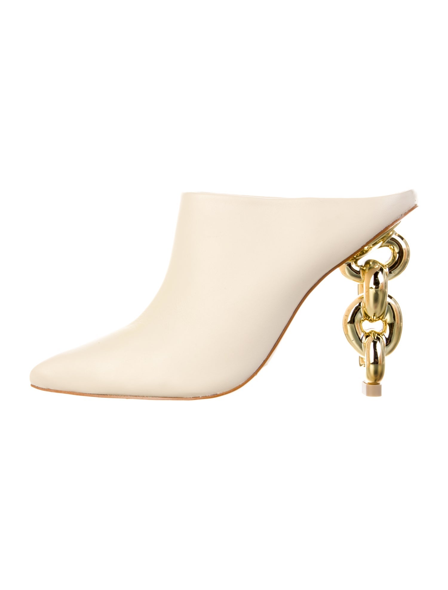 Cult Gaia Leather Chain-Link Accents Mules