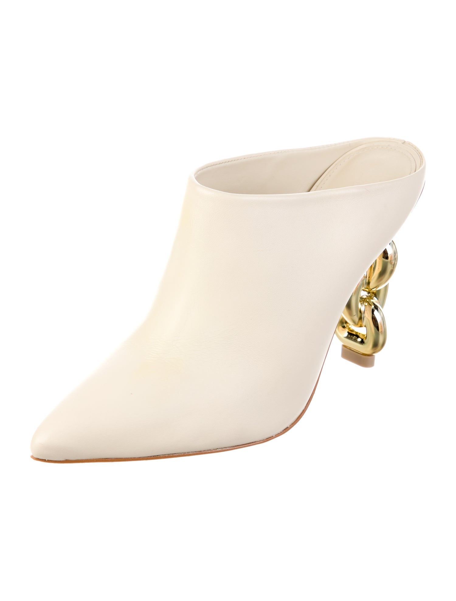 Cult Gaia Leather Chain-Link Accents Mules