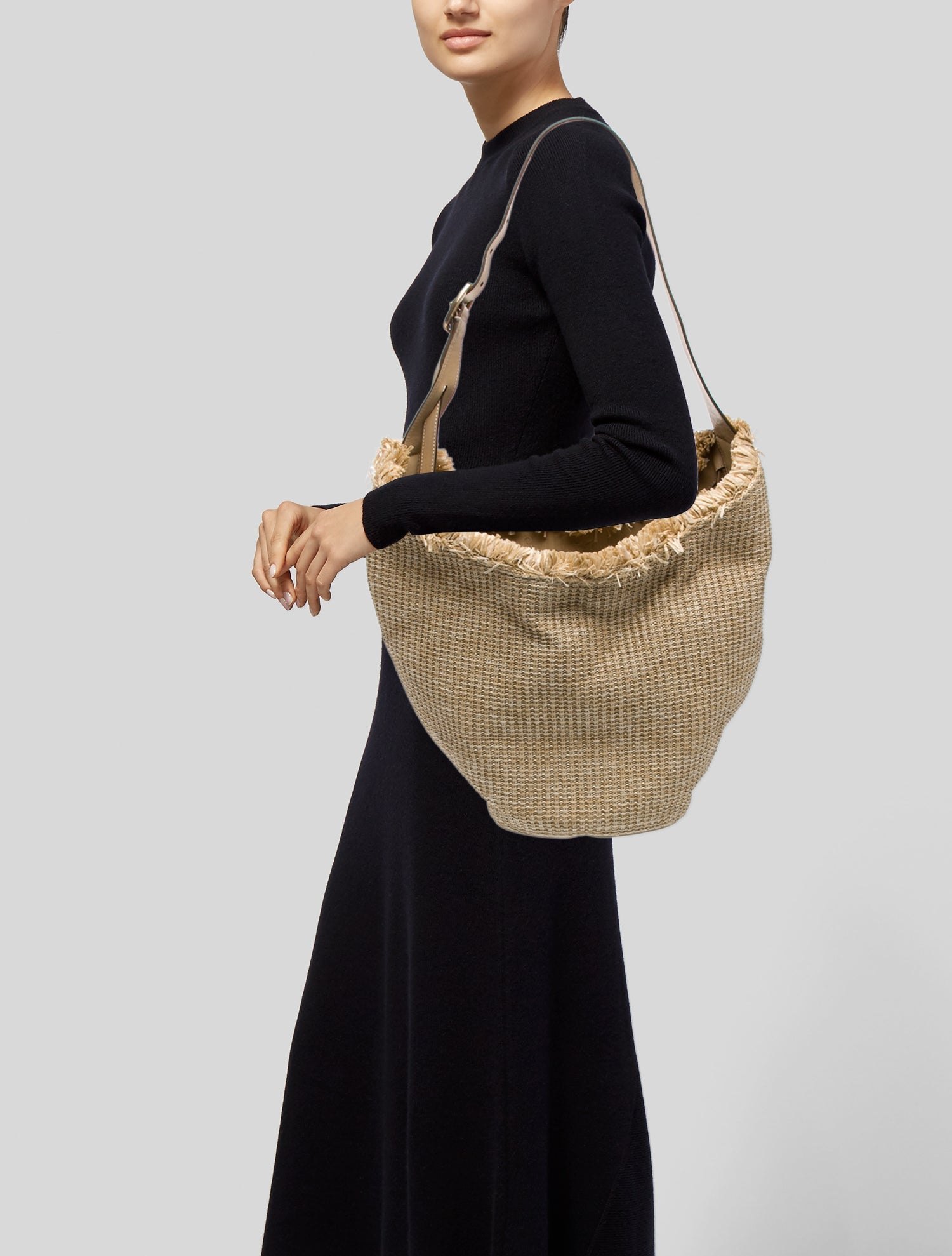 Cult Gaia Straw Shoulder Bag