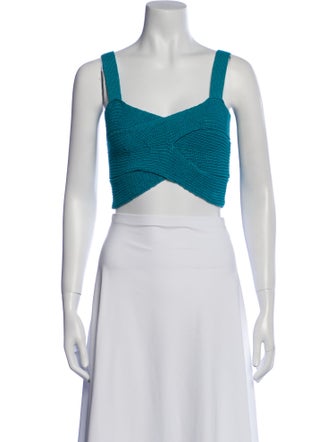 Cult Gaia Square Neckline Sleeveless Crop Top
