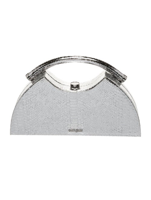 Cult Gaia Embossed Leather Top Handle Bag