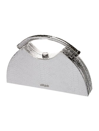 Cult Gaia Embossed Leather Top Handle Bag