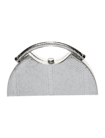 Cult Gaia Embossed Leather Top Handle Bag