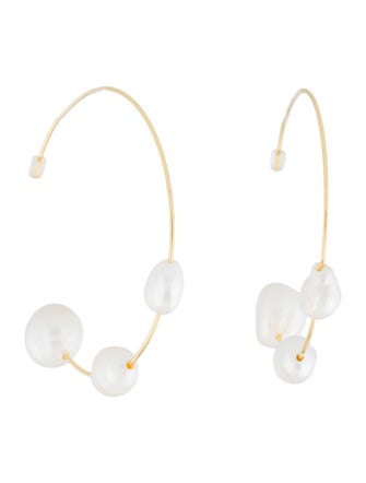 Cult Gaia Pearl Nubia Hoop Earrings