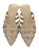 Cult Gaia Raffia Leather Trim Embellishment Slides